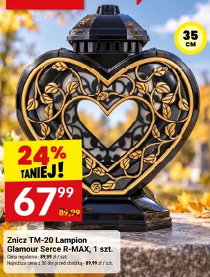 Znicz TM-20 Lampion Glamour Serce R-MAX promocja w Twój Market