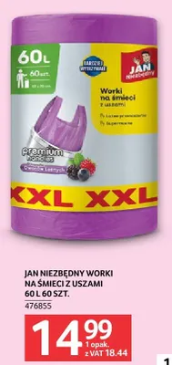 Jan Niezbędny worki na śmieci z uszami 60l 60szt. promocja w Selgros