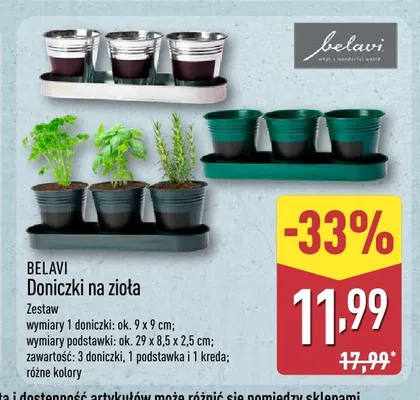 Doniczki na zioła Belavi promocja w Aldi