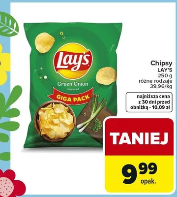Chipsy Lay's różne rodzaje promocja w Carrefour
