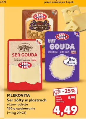 Ser żółty w plastrach Rolada Mlekovita Zakopiańskie Specjały promocja w Kaufland