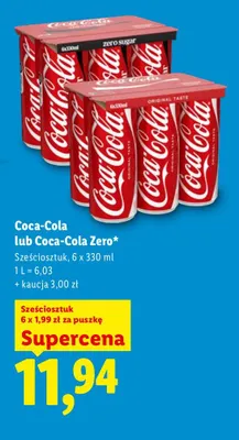 Napój gazowany Coca-Cola 6-pak promocja w Lidl
