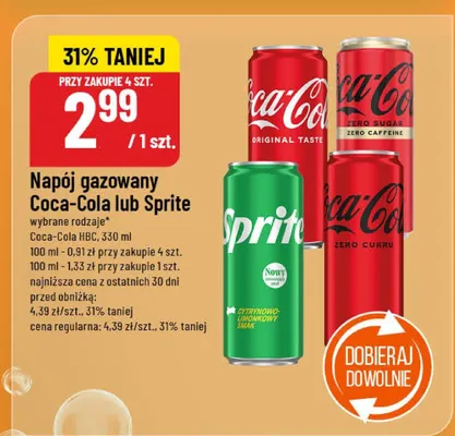 Napój gazowany wybrane rodzaje promocja w POLOmarket