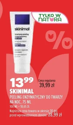 Peeling enzymatyczny do twarzy na noc Skinimal promocja w Drogerie Natura