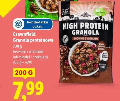Granola proteinowa brownie z wiśniami promocja w Lidl