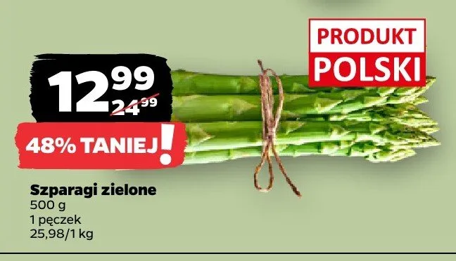 Szparagi zielone polskie promocja w Netto