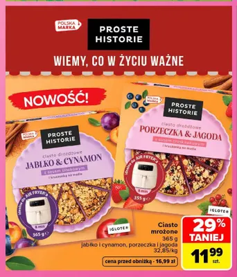 Ciasto mrożone jabłko i cynamon Proste Historie promocja w Carrefour