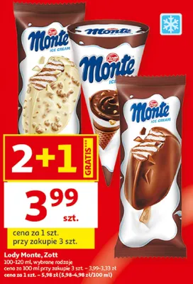 Lody Monte Zott promocja w Auchan