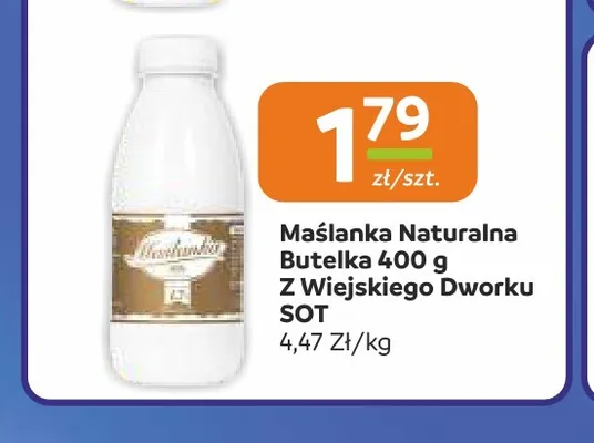 Maślanka naturalna Z Wiejskiego Dworku promocja w Społem Częstochowa
