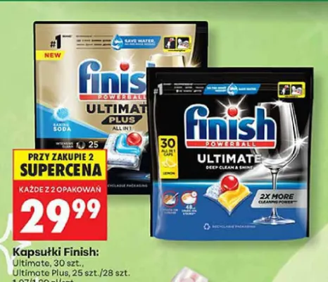 Kapsułki do zmywarki Finish Ultimate Lemon 30-pak promocja w Biedronka