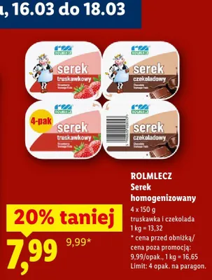 Serek homogenizowany czekolada 4x150 g promocja w Lidl