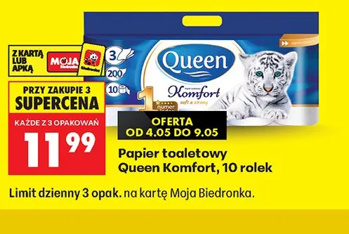 Papier toaletowy Queen Komfort promocja w Biedronka