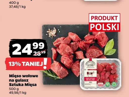 Mięso wołowe na gulasz Sztuka Mięsa promocja w Netto