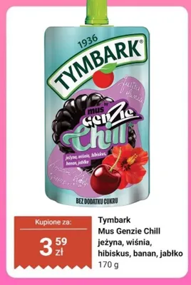 Mus Tymbark Genzie Chill jeżyna wiśnia hibiskus banan jabłko promocja w Dino