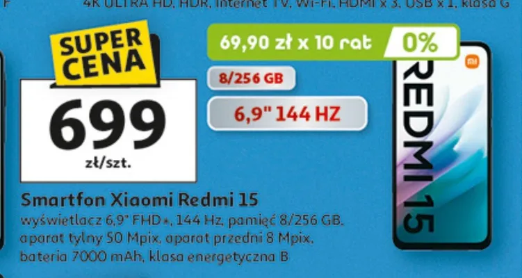 Smartfon Xiaomi Redmi 15 promocja w Auchan