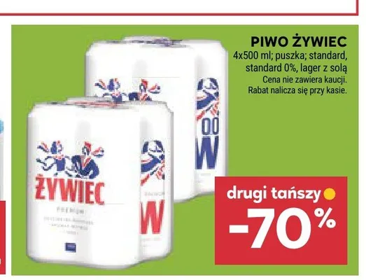 Piwo Żywiec Lager z solą 4-pak promocja w Stokrotka