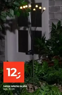 Lampa solarna na piku wys. 70cm promocja w Dealz