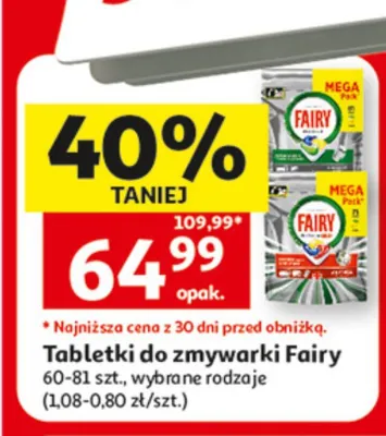 Tabletki do zmywarki Fairy 60-81szt. promocja w Auchan