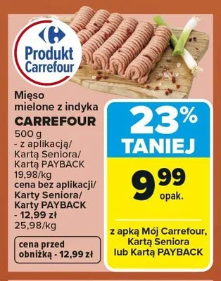 Mięso mielone z indyka CARREFOUR promocja w Carrefour
