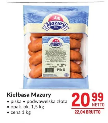 Kiełbasa Mazury promocja w Makro