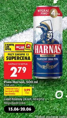Piwo Harnaś Jasne Pełne promocja w Biedronka