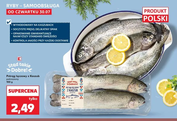 Pstrąg tęczowy z Kaszub patroszony Stąd takie Dobre! promocja w Kaufland
