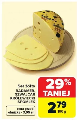 Ser żółty Szwajcar Królewiecki Spomlek promocja w Carrefour Market