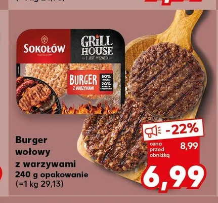 Burger wołowy z warzywami Sokołów promocja w Kaufland
