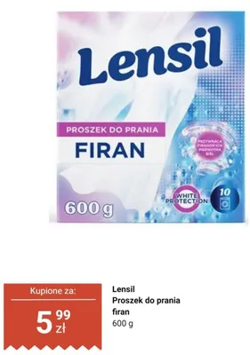 Proszek do prania firan Lensil promocja w Dino