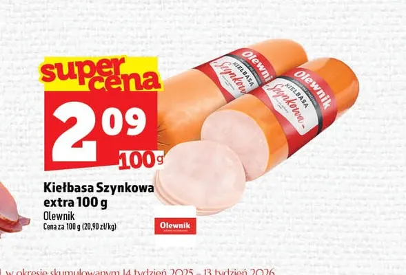Kiełbasa szynkowa extra Olewnik promocja w TOPAZ