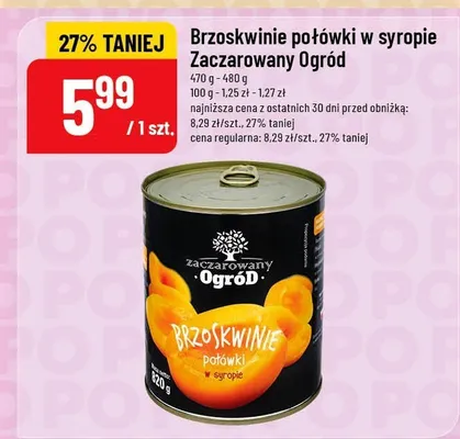 Brzoskwinie połówki w syropie Zaczarowany Ogród promocja w POLOmarket