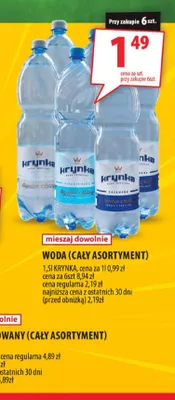 Woda gazowana Krynka promocja w Arhelan