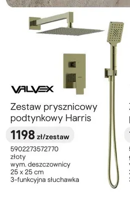 Zestaw prysznicowy podtynkowy Valvex Harris złoty promocja w Castorama