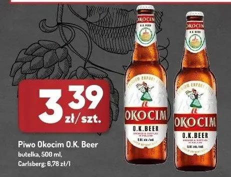 Piwo Okocim O.K. Beer butelka promocja w Avita