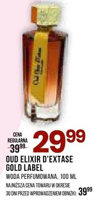 Perfumy oud elixir d'extase gold label woda perfumowana promocja w Drogerie Natura