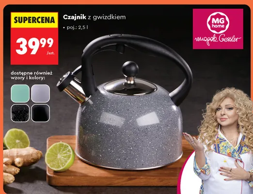 Czajnik z gwizdkiem MG home 2,5l promocja w Biedronka
