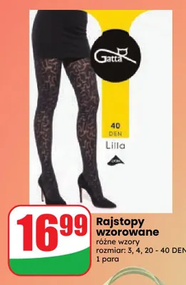 Rajstopy wzorowane Gatta promocja w Dino