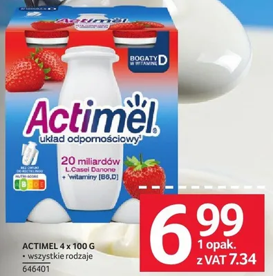 Actimel 4 x 100 g promocja w Selgros