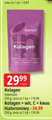 Kolagen + wit. C + kwas hialuronowy Intenson promocja w Leclerc