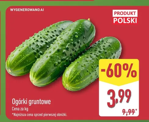 Ogórki gruntowe polskie promocja w Aldi