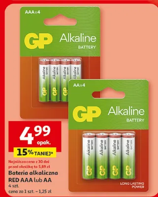 Bateria alkaliczna AAA lub AA 4szt. promocja w Auchan