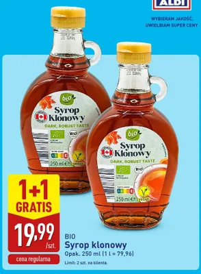 Syrop klonowy BIO promocja w Aldi