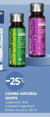 Suplementy diety w postaci wygodnych shotów do picia COSMA NATURAL SHOTS promocja w Super-Pharm