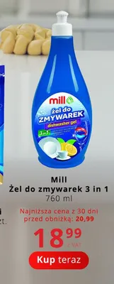Żel do zmywarki Mill 3 in 1 promocja w Poczta Polska