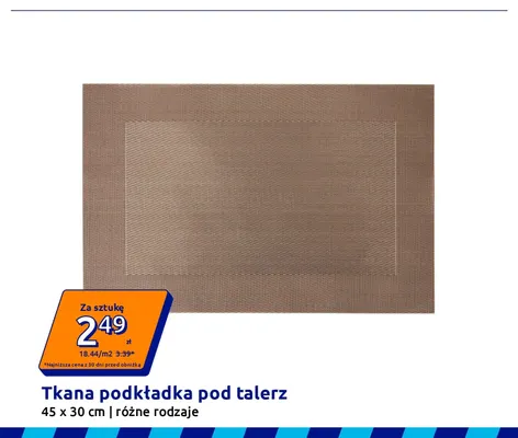 Tkana podkładka pod talerz 45x30 cm promocja w Action