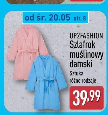 Szlafrok muślinowy damski UP2FASHION promocja w Aldi