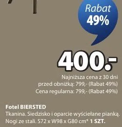 Tkanina Siedzisko i oparcie wyściełane pianką Nogi ze stali promocja w Jysk