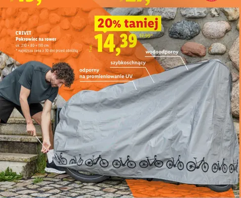 Pokrowiec na rower Crivit promocja w Lidl