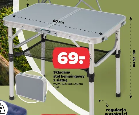 Składany stół kempingowy z siatką wym. 60x40x25cm promocja w Netto
