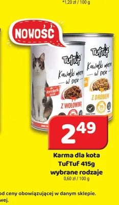 Karma dla kota Tuftuf z wołowiną promocja w Delfin
